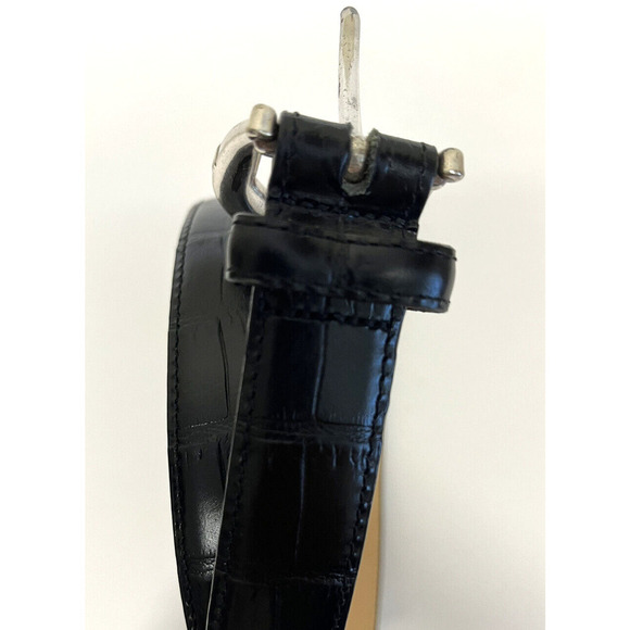 Vtg Brighton Womens Belt Size L Croc Embossed Ornate Buckle Western 41803 34" - Picture 7 of 8